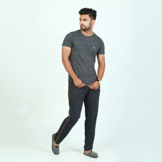 Gym Summer Collection Regular Fit Charcoal Cotton Jersey Trouser For Men