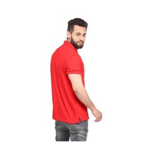 Men's T Shirt Basic Polo-Red