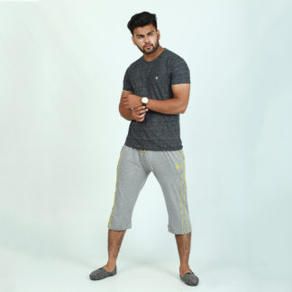 Gym Summer Smart Fit Grey Cotton Jersey Bermuda Shorts For Men