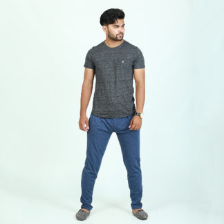 Gym Summer Collection Regular Fit Blue Cotton Jersey Trouser For Men